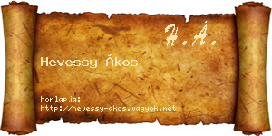 Hevessy Ákos névjegykártya